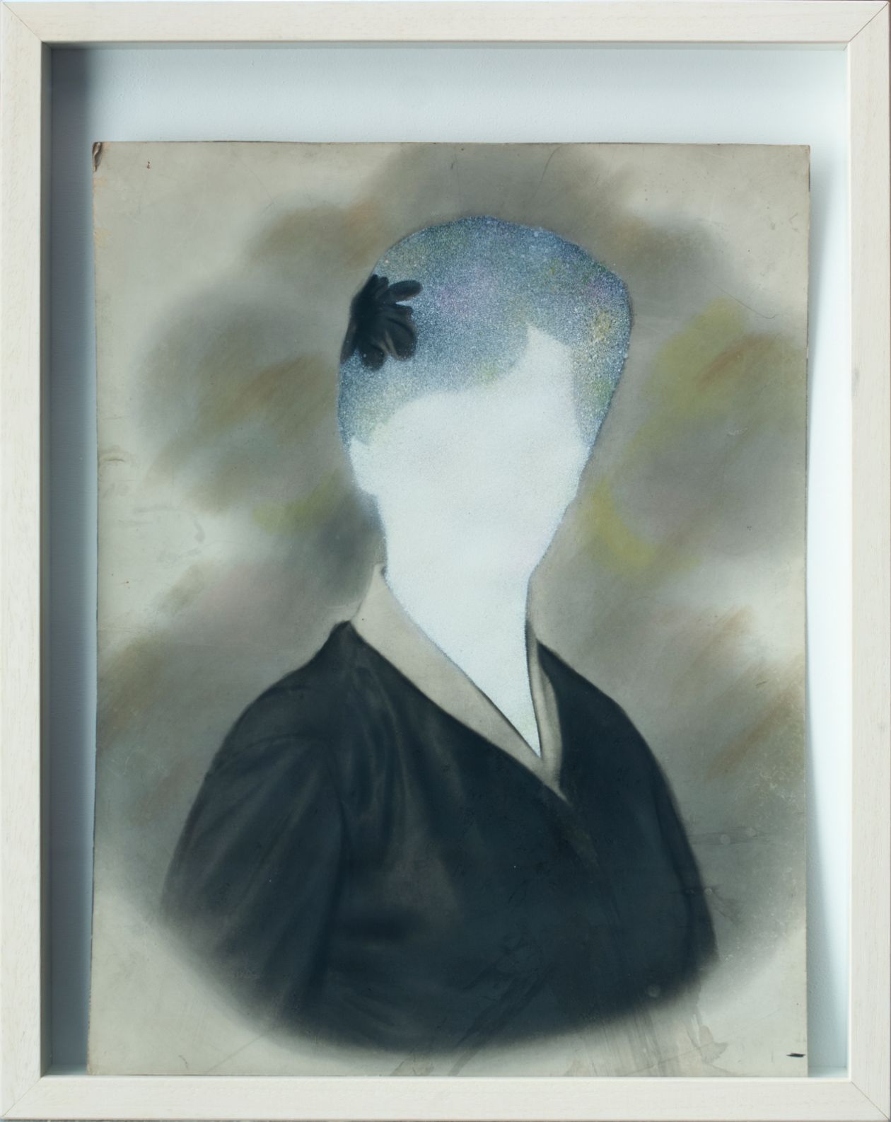 2013, oil on original antique photo, in wooden frame, 54 x 43 x 5,5 cm