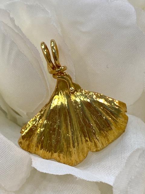 Collezione "Ginkgo Biloba" ciondolo in argento dorato