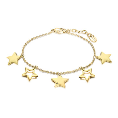 bracciale cinque stelle pendenti - oro