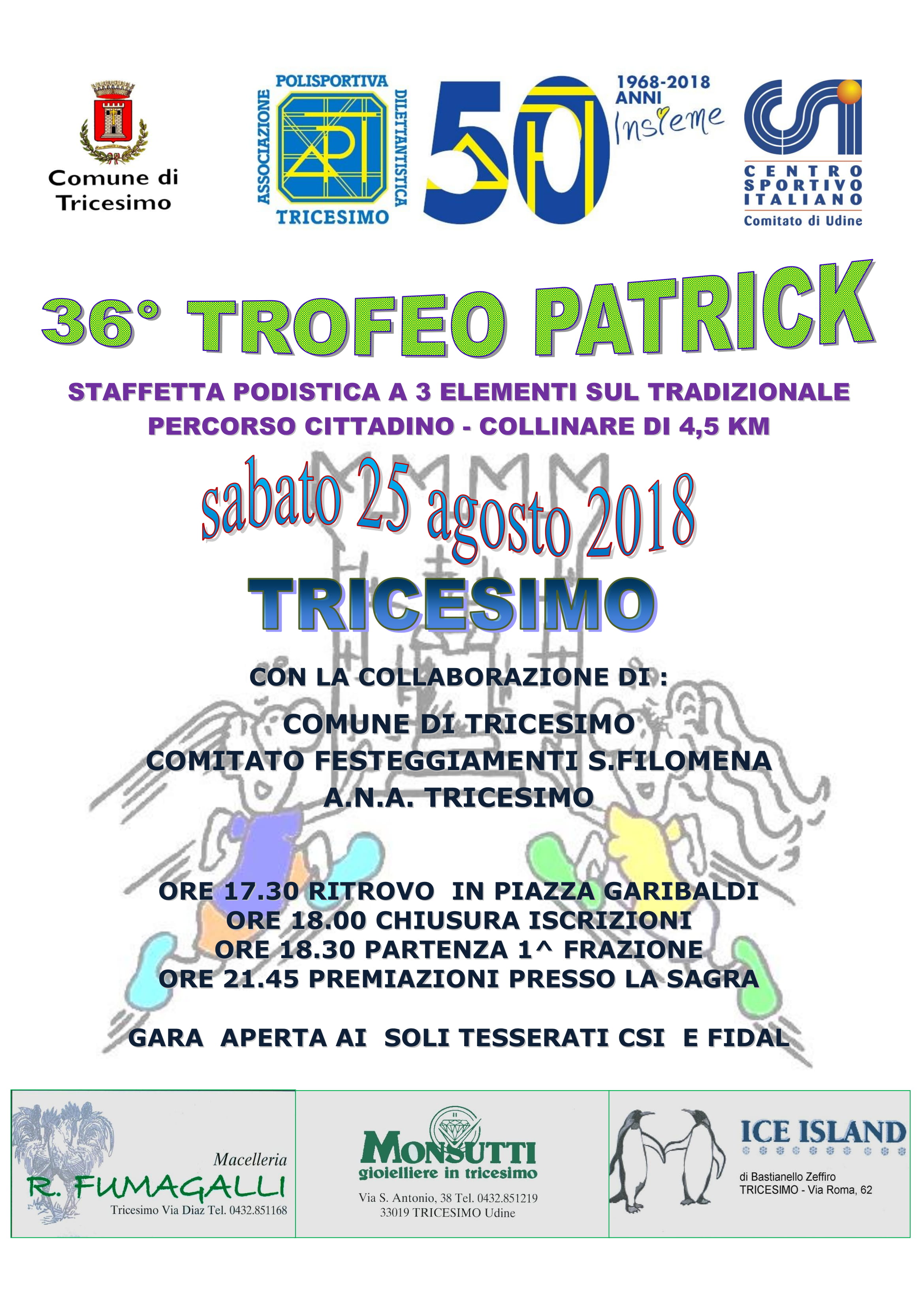 Trofeo Patrick 36ma Edizione - Sabato 25 agosto 2018