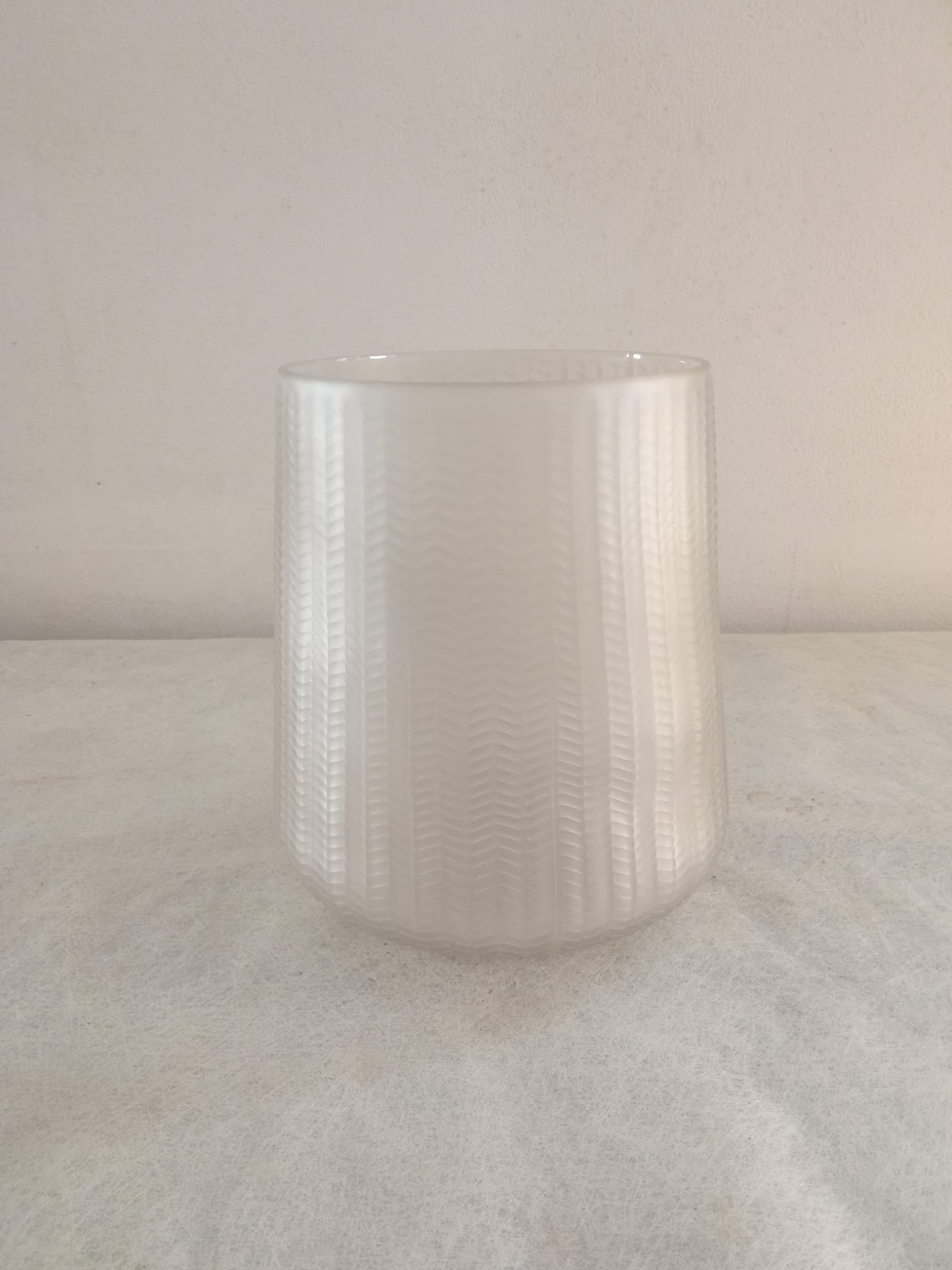 Vaso vetro 'GRANO' grande, grigio satinato