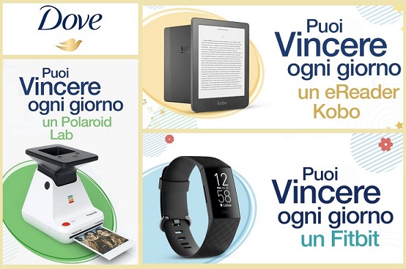 Vinci Polaroid Lab,  Fit Bit ,eReader Kobo con Dove “BELLEZZA SENZA FILTRI”