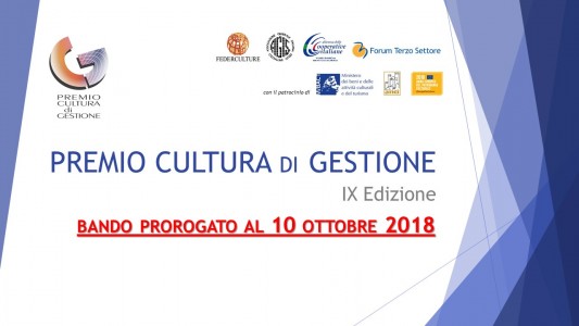 Premio Cultura di Gestione 2018 – IX edizione - c'è tempo fino al 10 Ottobre