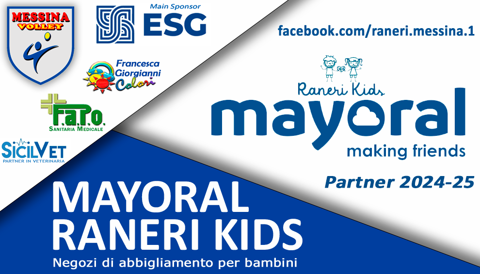 MAYORAL RANERI KIDS è PARTNER UFFICIALE del Messina Volley 24-25 !