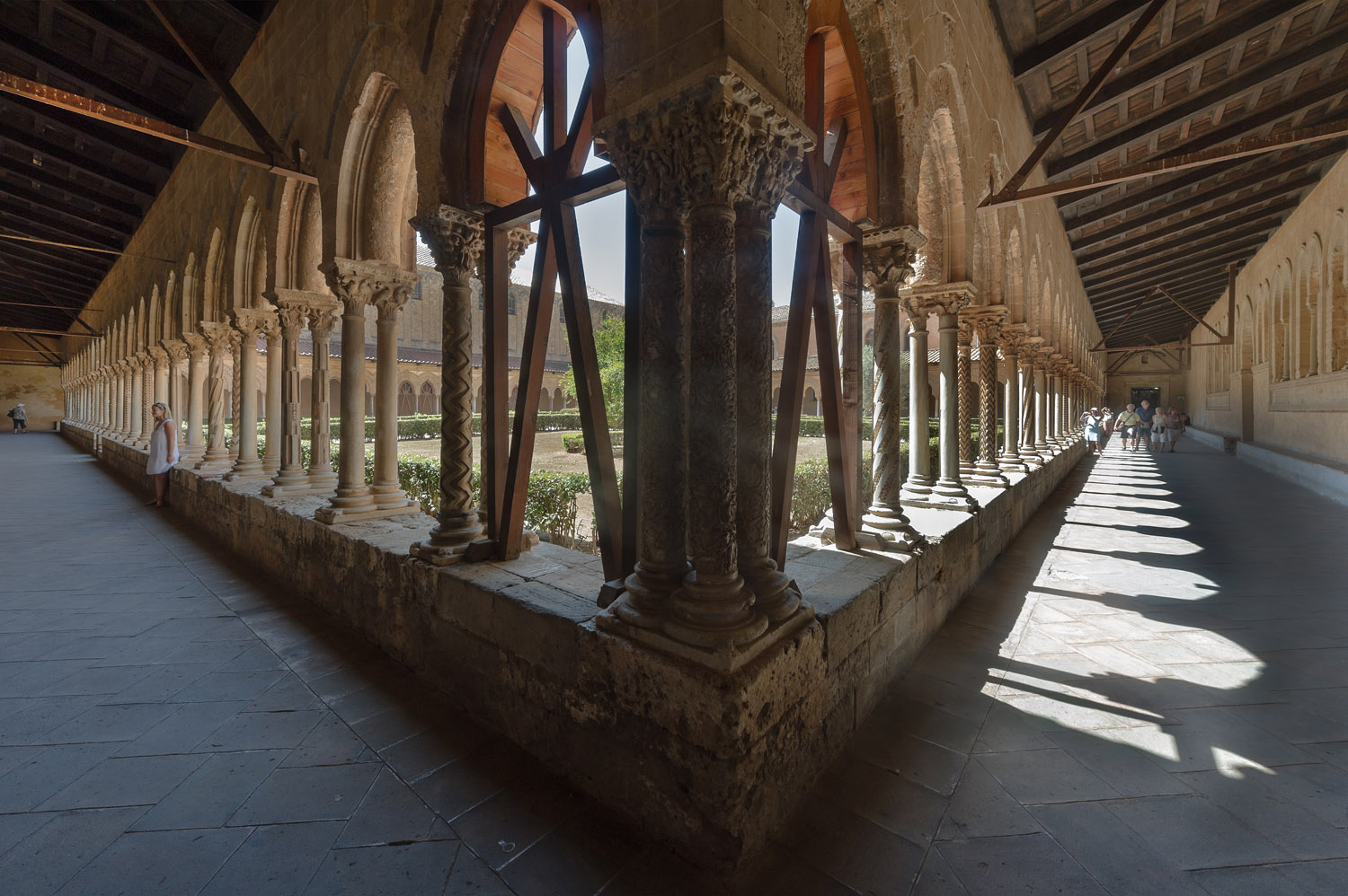 the cloister of the Monreale cathedral, Sicily, Italy