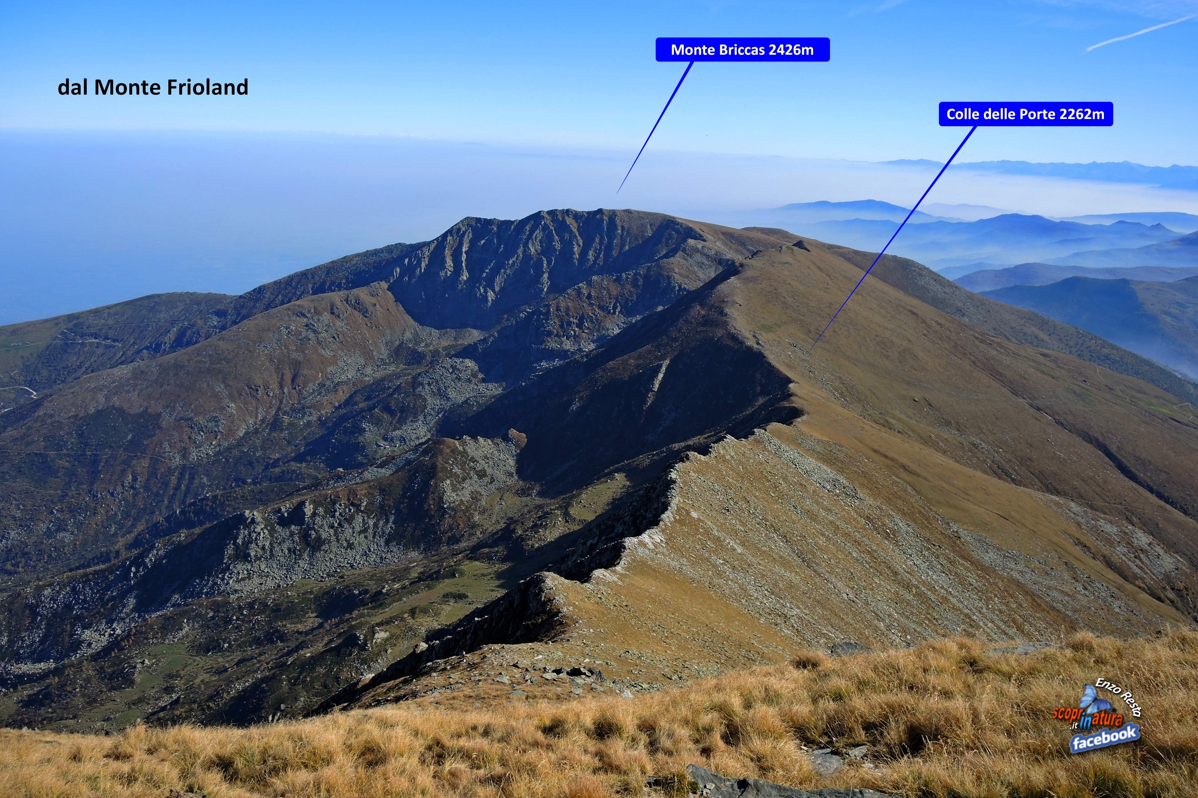 panoramica sul Monte Briccas 2262m dal Frioland