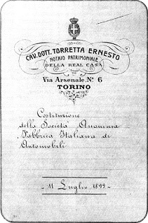 FIAT ATTO COSTITUTIVO 1899