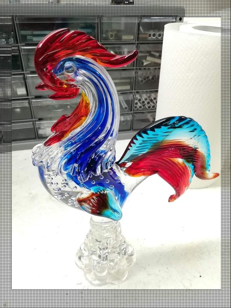 Murano glass rooster repair