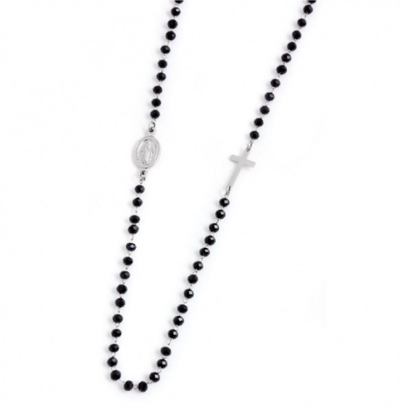 collana rosario - cristalli neri