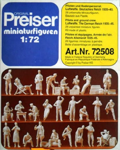 PRE72508 - LUFTWAFFE PILOTS AND GROUND CREW  (26 UNPAINTED MINIATURE FIGURES)