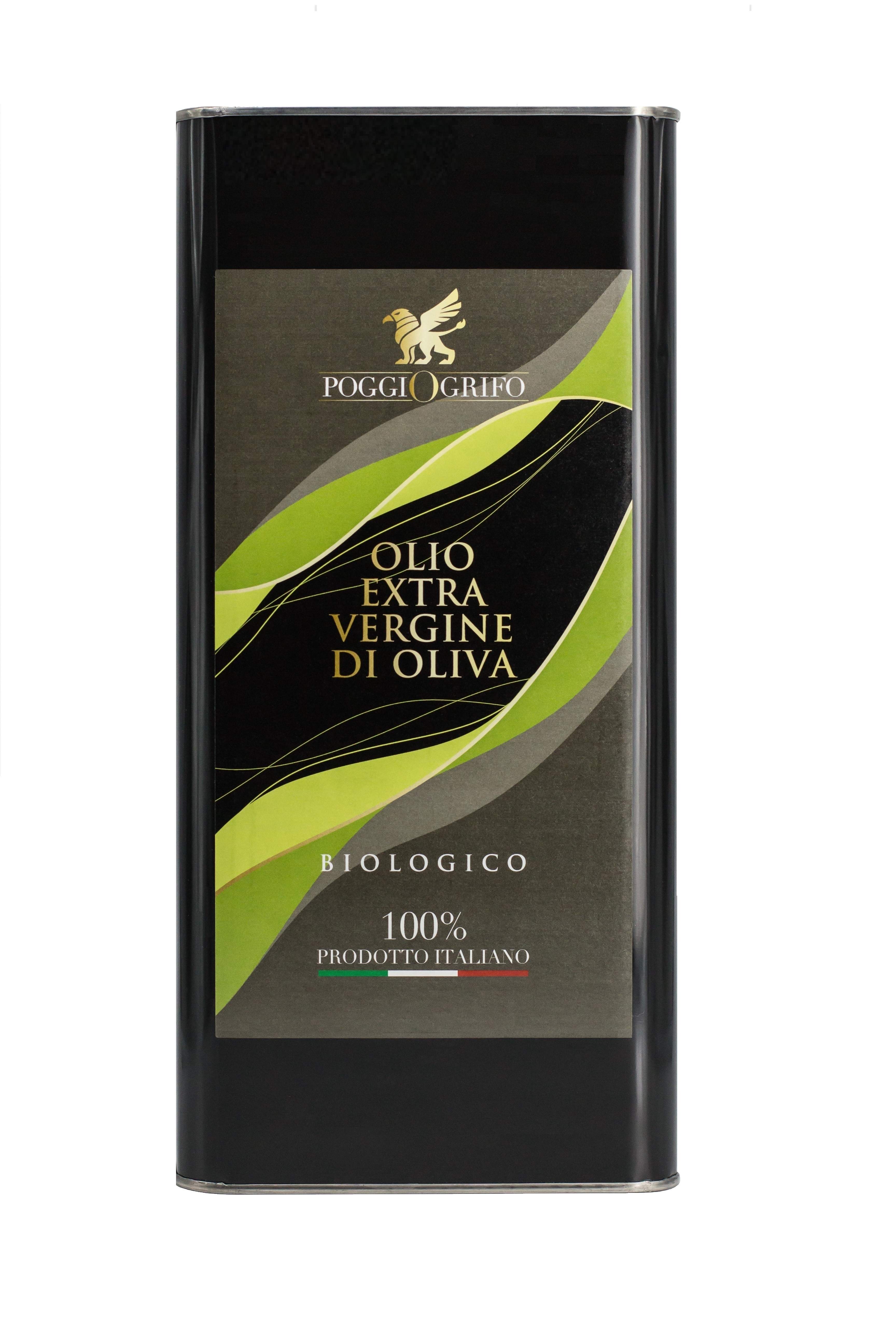 Olio extra vergine di oliva 100% ITALIANO "BIOLOGICO" Latta da 5 Litri