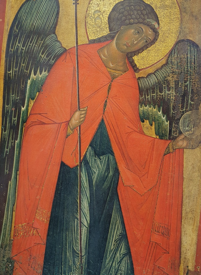 3 Arcangelo Michele da Deisis fine XIV s Dalova chiesa SParascevajpg