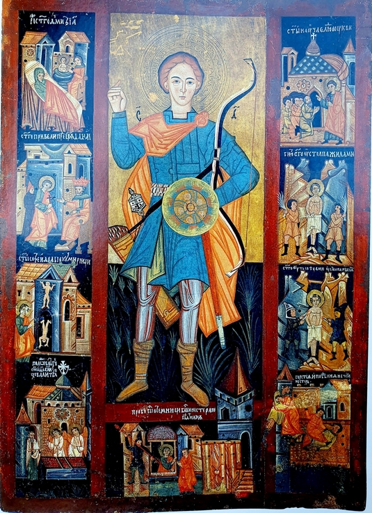 20 San Demetrio con scene della vita XVI s Chiesa di SMichele Florynka Lemkivshchynajpg