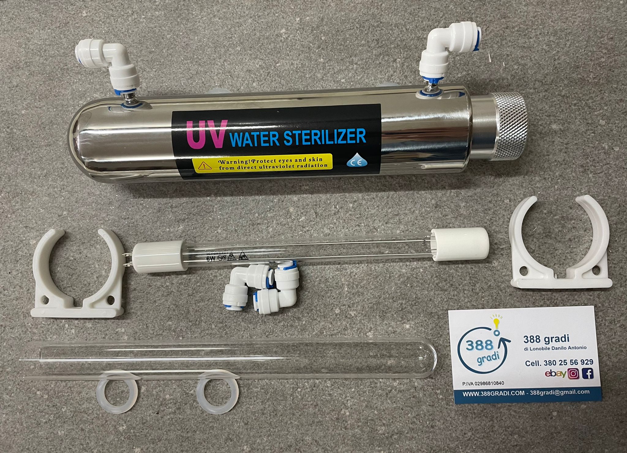 Sterilizzatore acqua con lampada UV 6Watt depuratore acqua osmosi