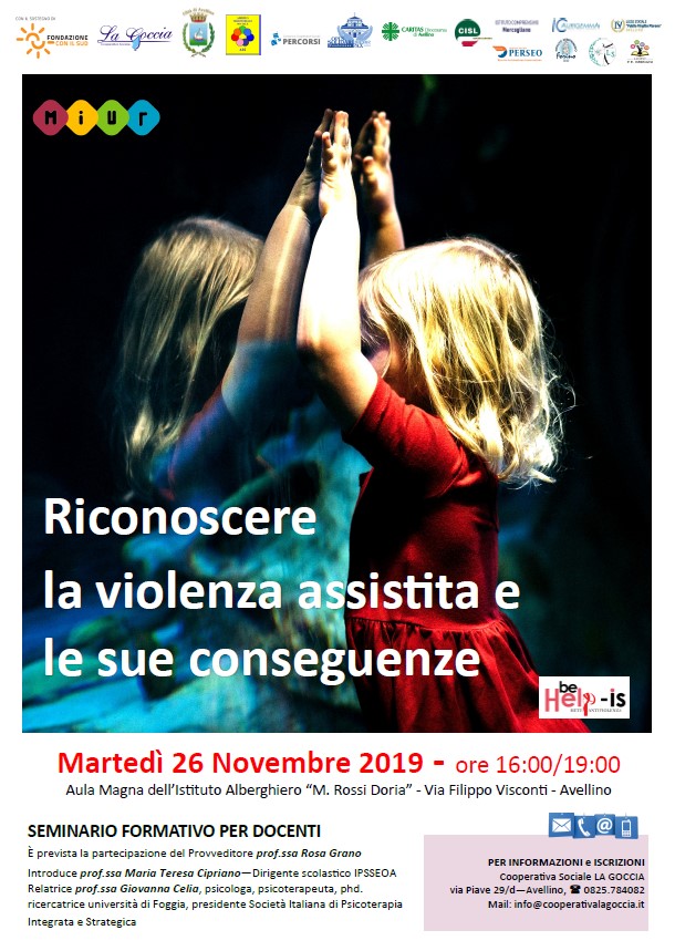 BE HELP-IS: Riconoscere la violenza assistita. L'incontro formativo per i docenti delle scuole di Avellino e provincia