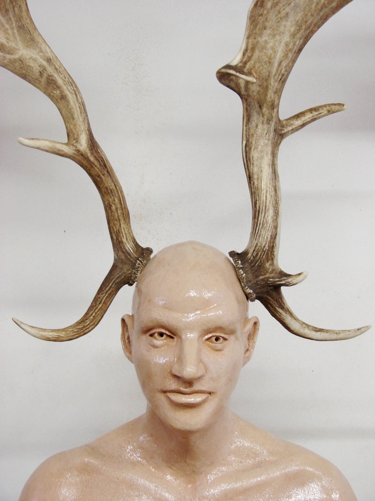 Detail.
Raku Ceramic and deers horns