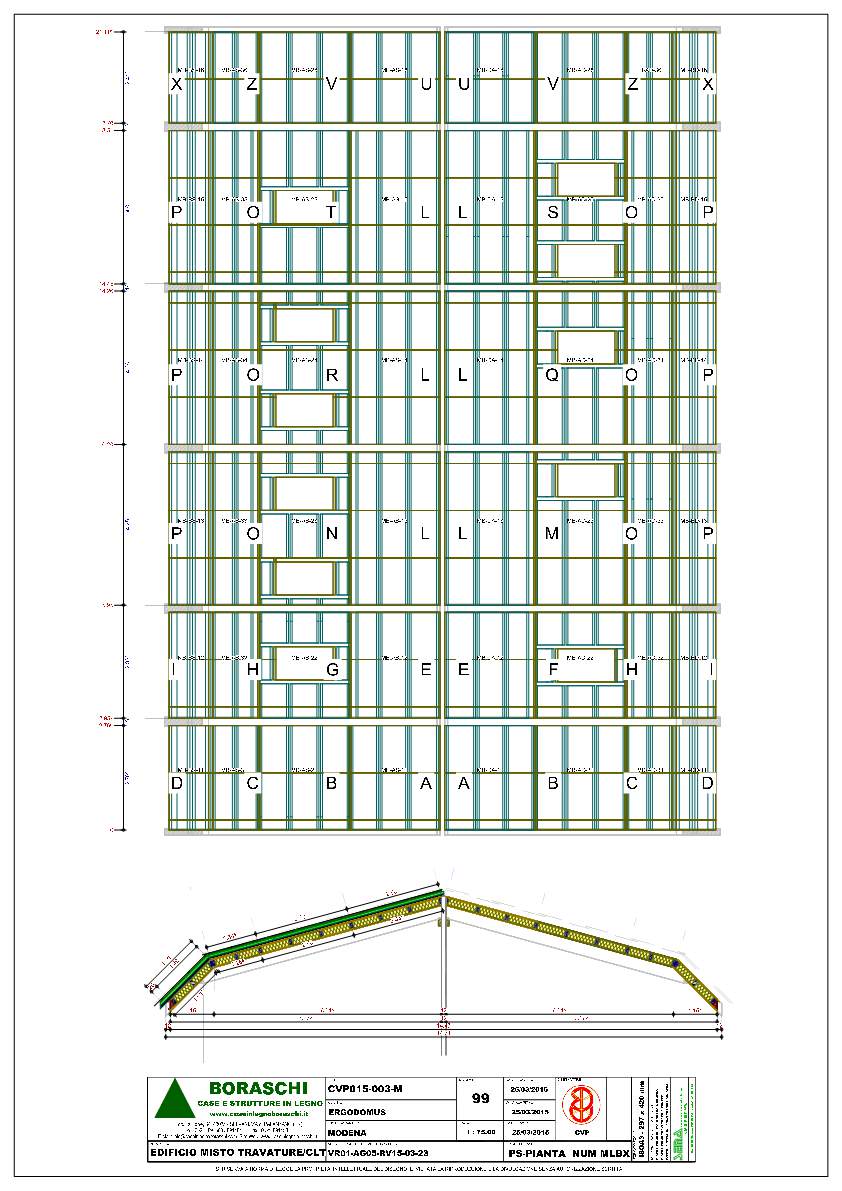 Struttura lam ab/clt/multibox - schema posa pannelli di copertura multibox