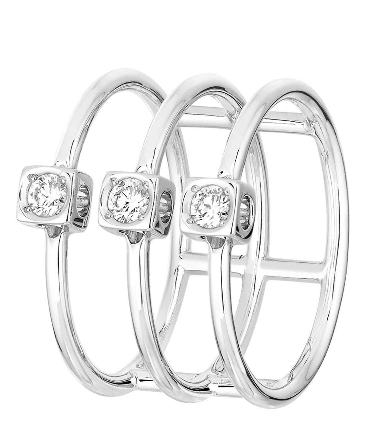 White Gold 18kt With 3 Diamonds ct. 0,21