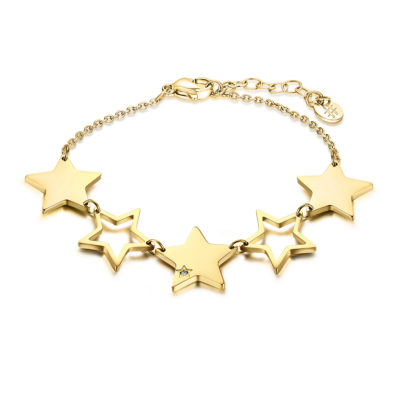 bracciale cinque stelle passanti - oro