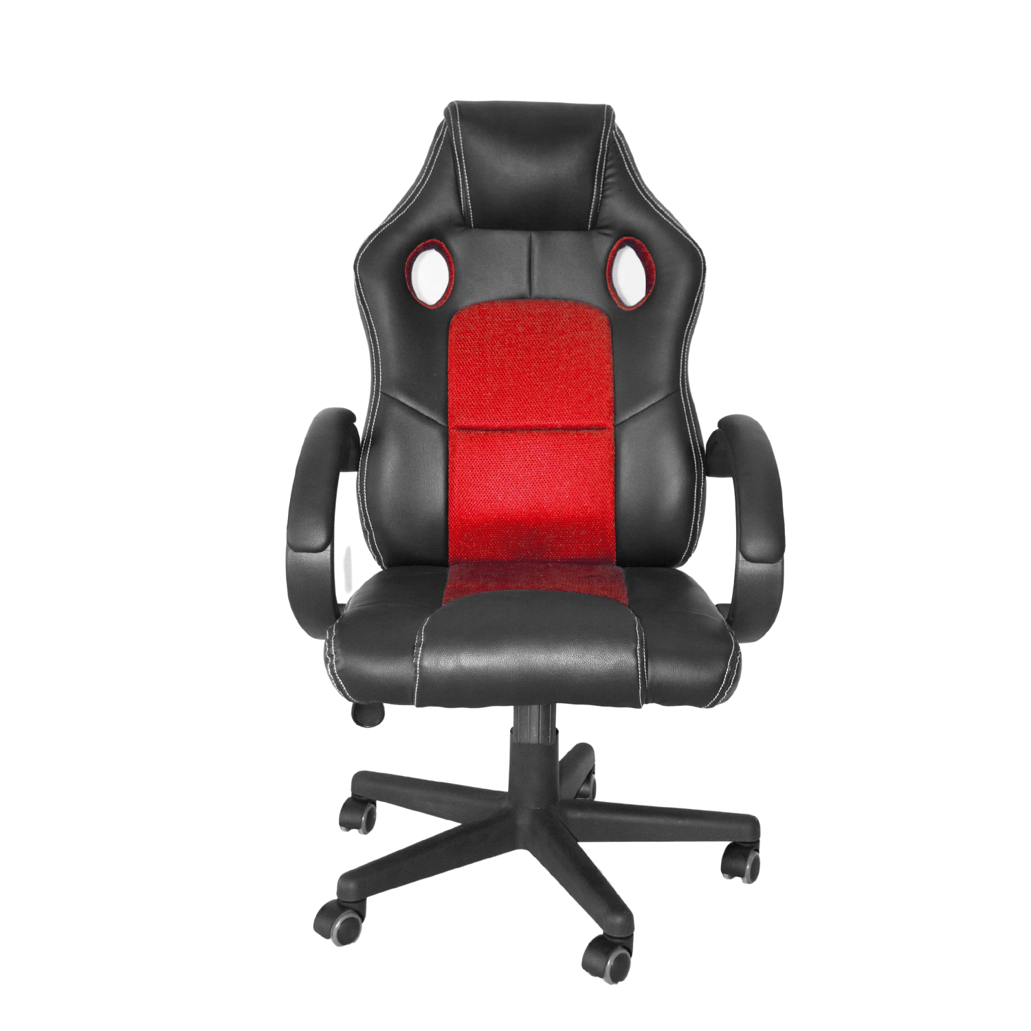 Sedia da ufficio professionale Gaming Racer Rosso, Sedia con braccioli,  supporto e cuscino lombare (Tessuti sintetici, inclinazione e altezza  regolabili, braccioli regolabili, regolabili a 180º)
