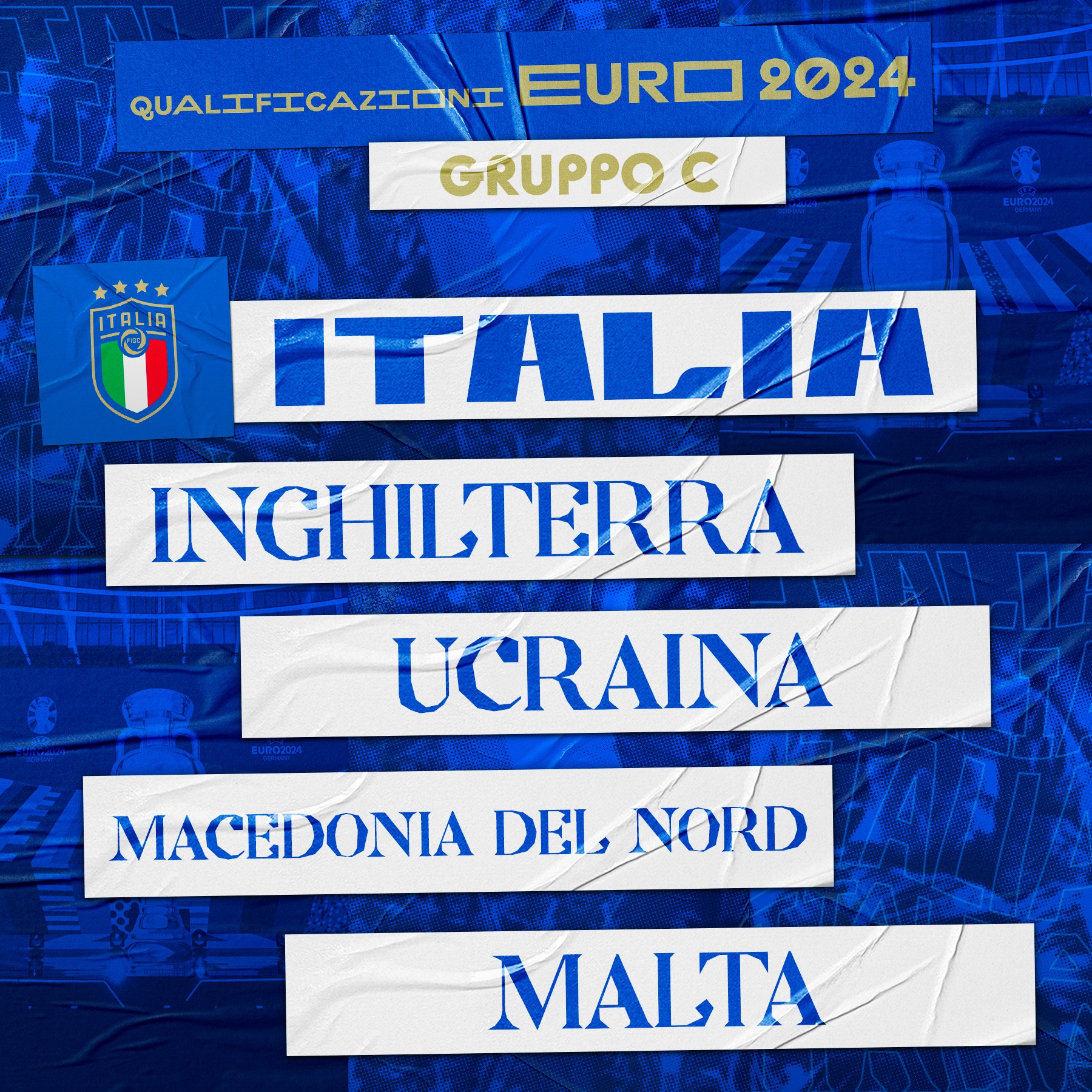 Calcio Euro 2024 Italia con Inghilterra e Ucraina