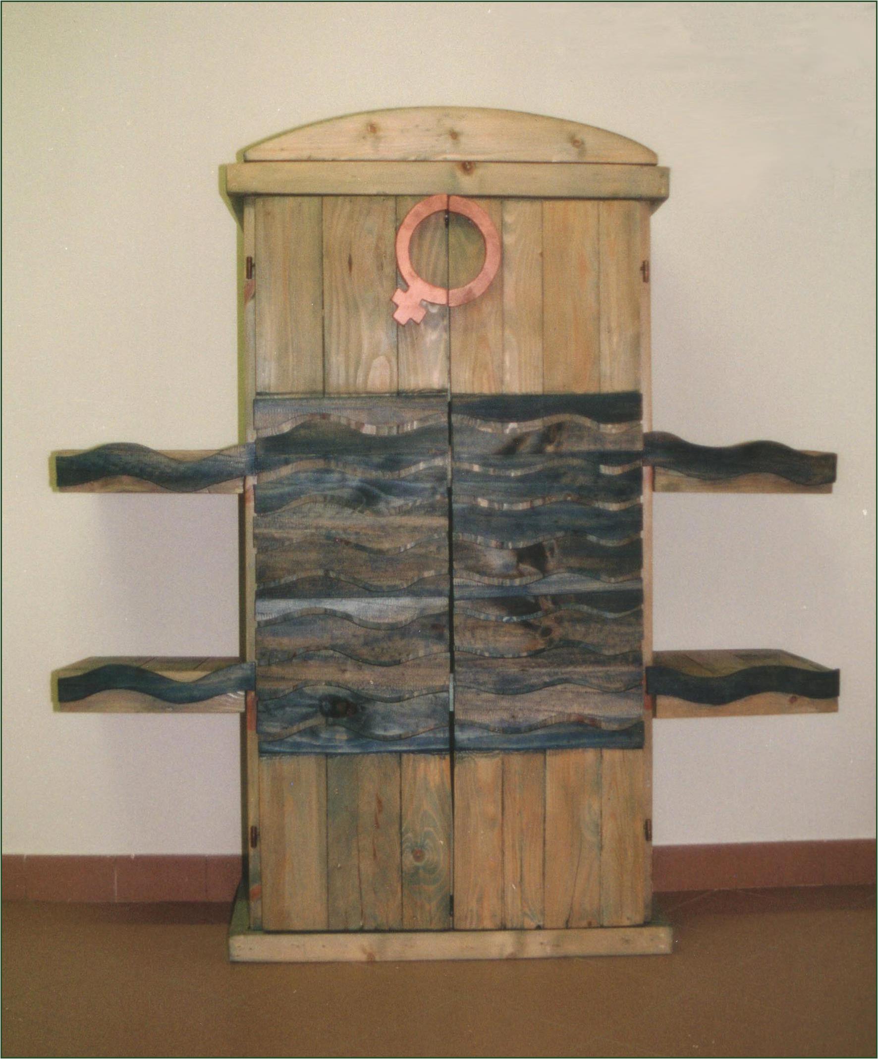 armadio in legno - legno, rame, aniline cm.170x180x55