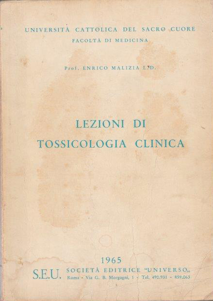 Lezioni di Tossicologia Clinica