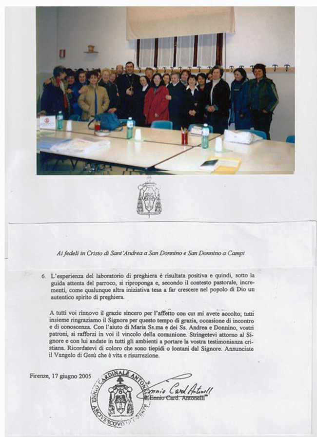 Saluto del Card. Antonelli ai partecipanti del LPV delle Parrocchie di Campi Bisenzio (Fi) nel 2005