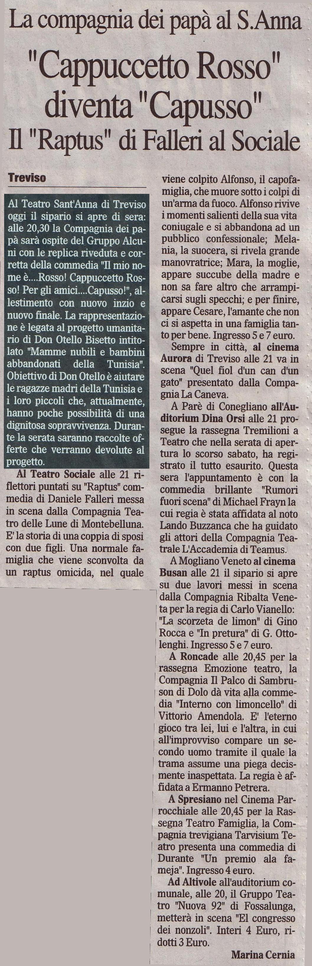 Gazzettino di Treviso 13/11/2004