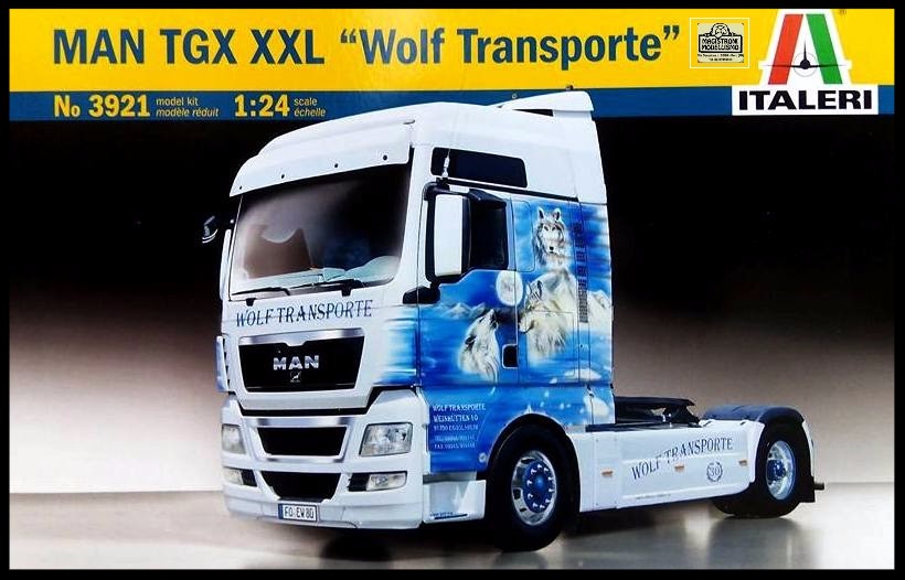 ITALERI MAN TGX XXL "Wolf Transporte" kit montaggio scala 1:24