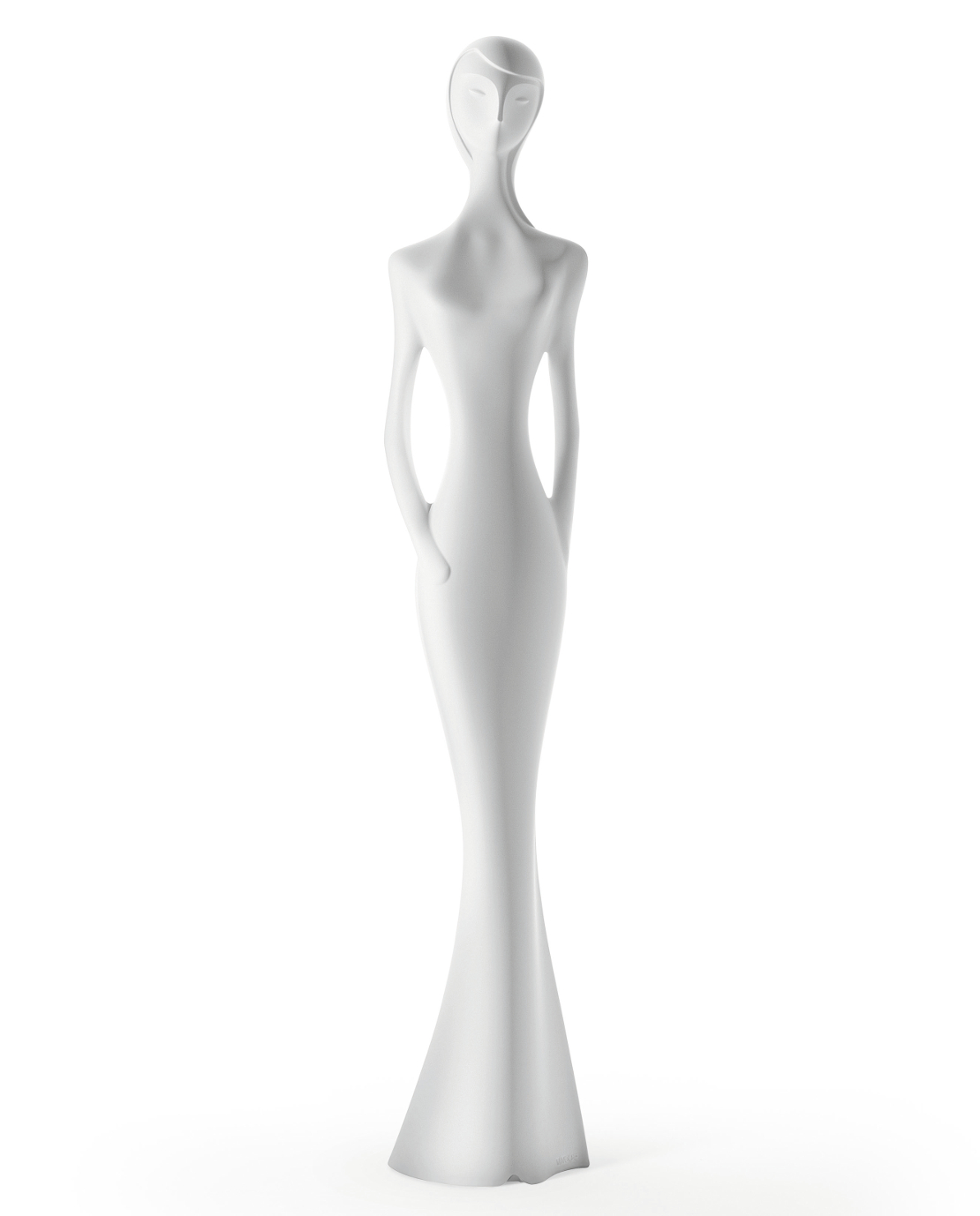 illuminazione - piantana bianca - figura femminile stilizzata