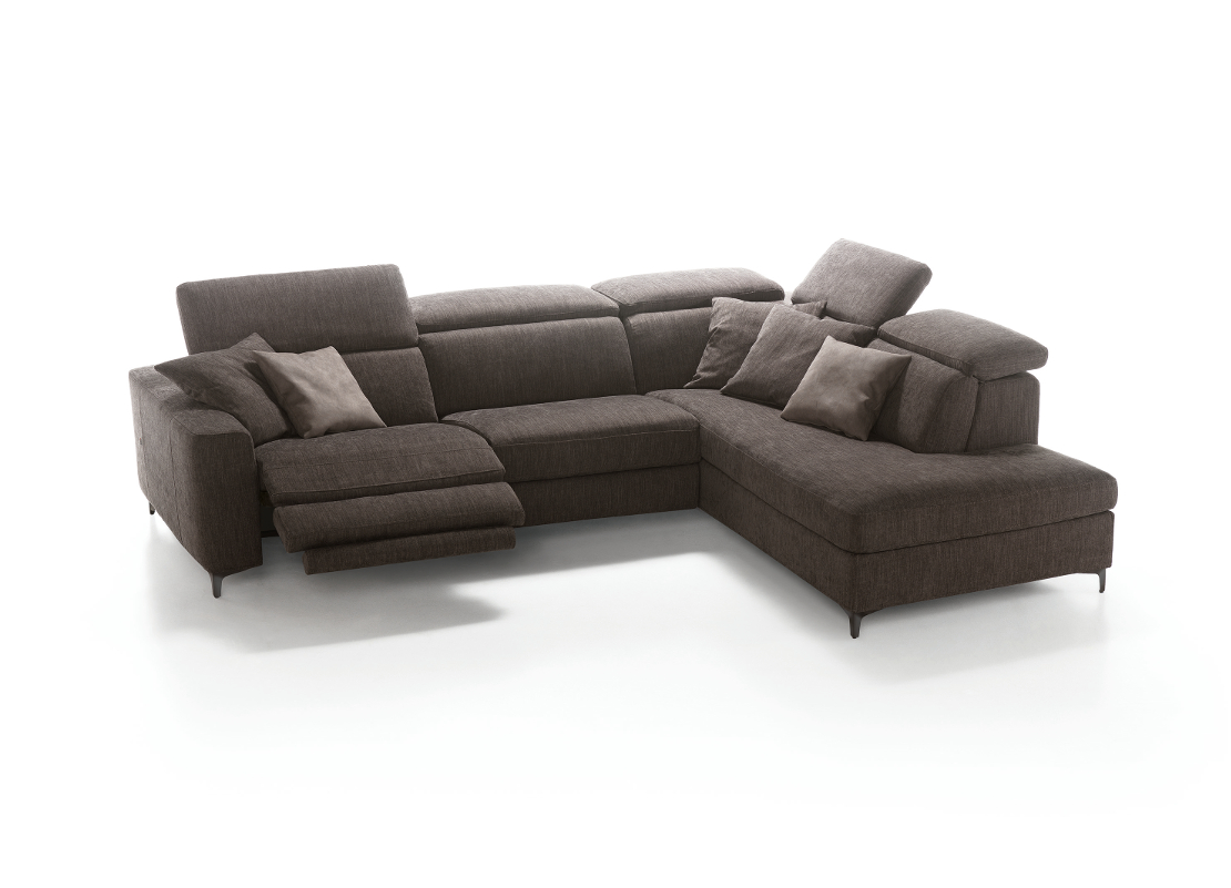 divano moderno in tessuto sfoderabile - con meccanismo relax elettrico