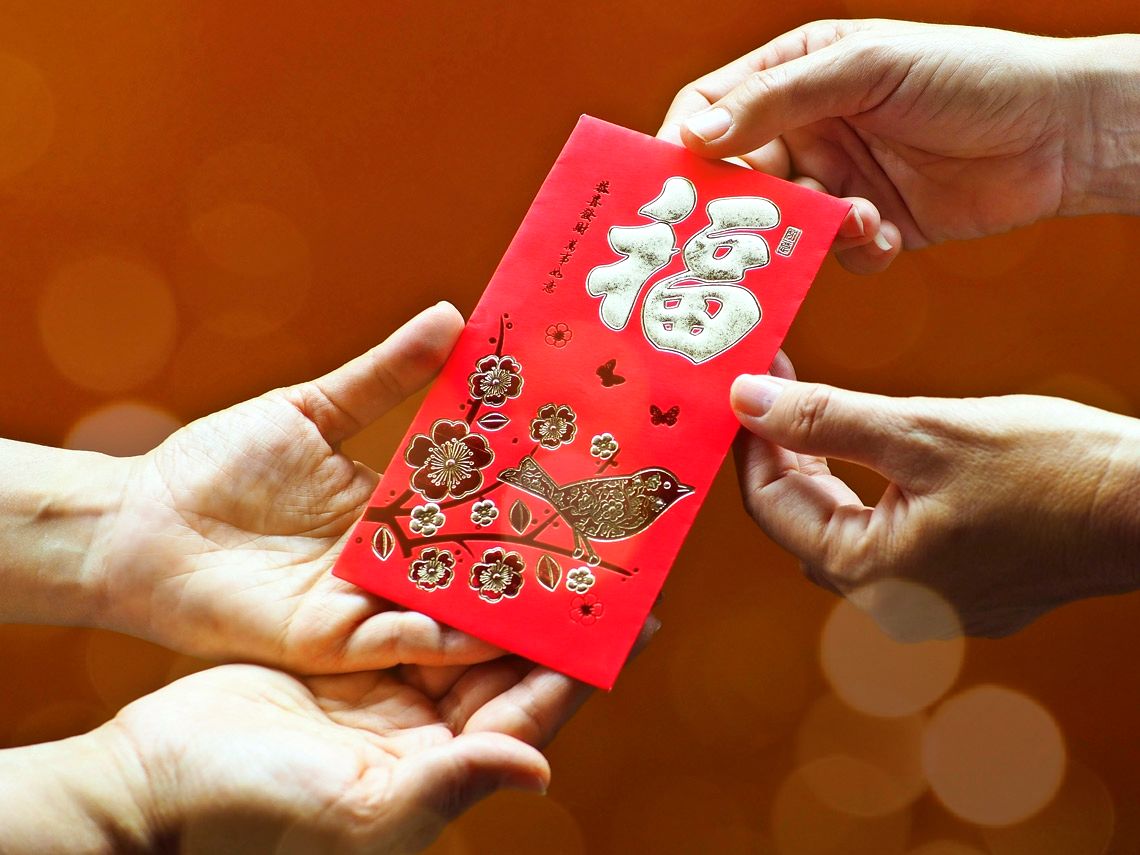 regalo di compleanno 8 stili regalo per le monete per la fortuna 32 buste rosse cinesi per Capodanno cinese Hong Bao17 x 9 cm 