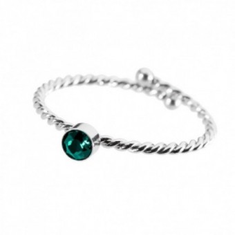 anello solitario verde 3mm