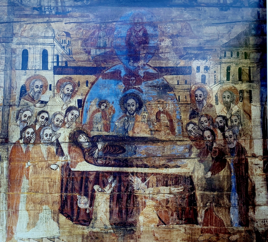 40 Chiesa di Potelych la Dormizione della Vergine 1620-1640 pittura murale su legnojpg