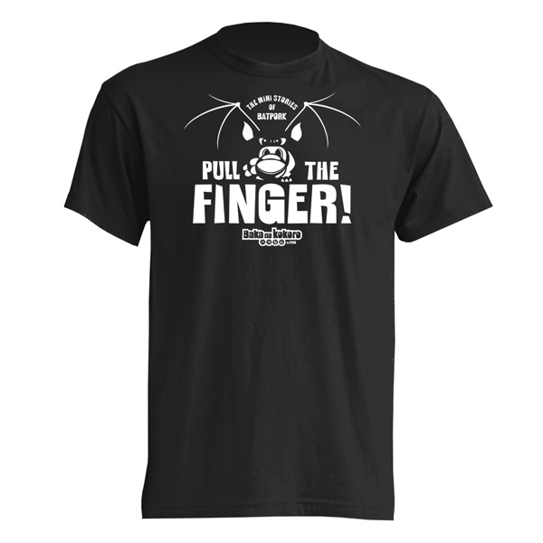 T-shirt uomo nera Batpork "Pull the finger"