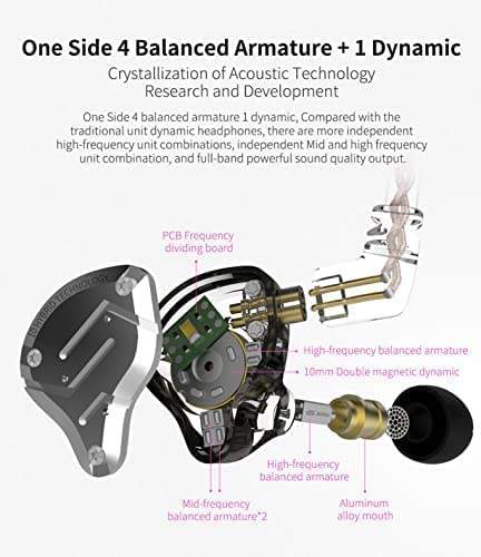 KZ ZS10 Pro in Ear Monitor, Auricolare in-Ear IEM, Stage Monitor per Singer Chitarrista Drummer