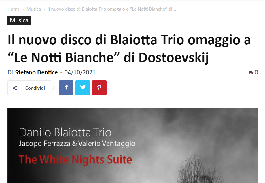 The White Nights Suite - Review on "Il Giornale Off"