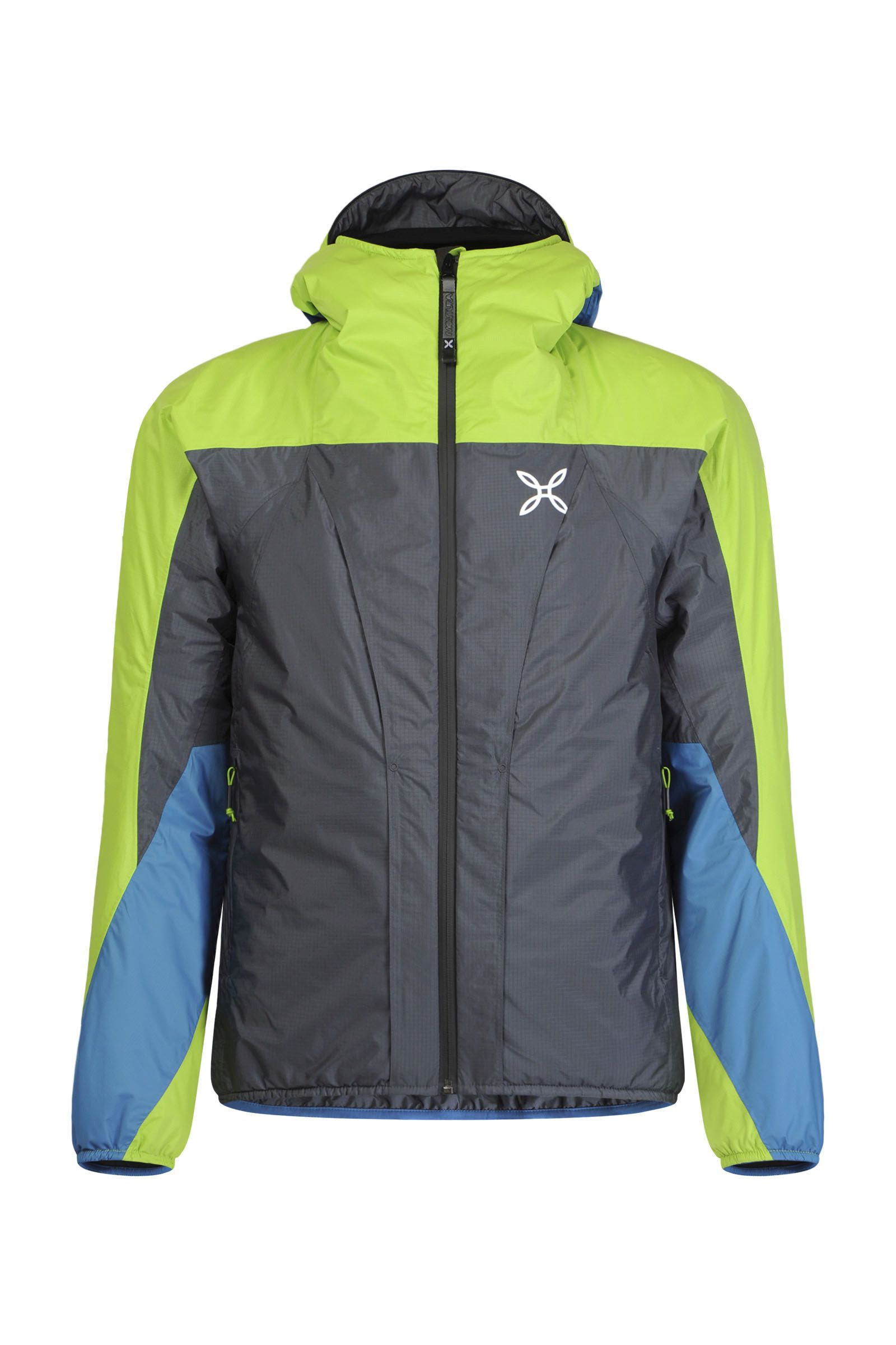MONTURA Trident 2.0 Jacket Uomo MJAK90X 9047 Colore Nero Verde Lime Giacca Invernale Imbottita Ideale per attività Outdoor Come Trekking e Sci Alpinismo 