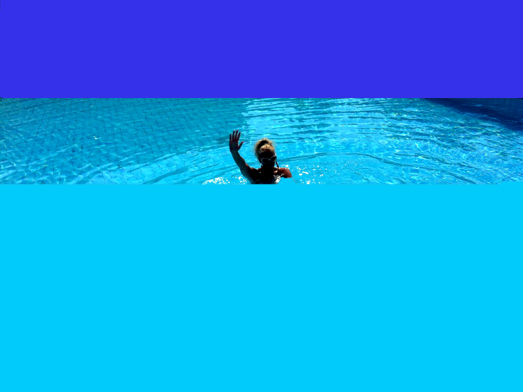 Luigi Viola, Swimming pool corrupted pic, laserprint on plexiglass / aluminium, 75x100 cm, 2017
