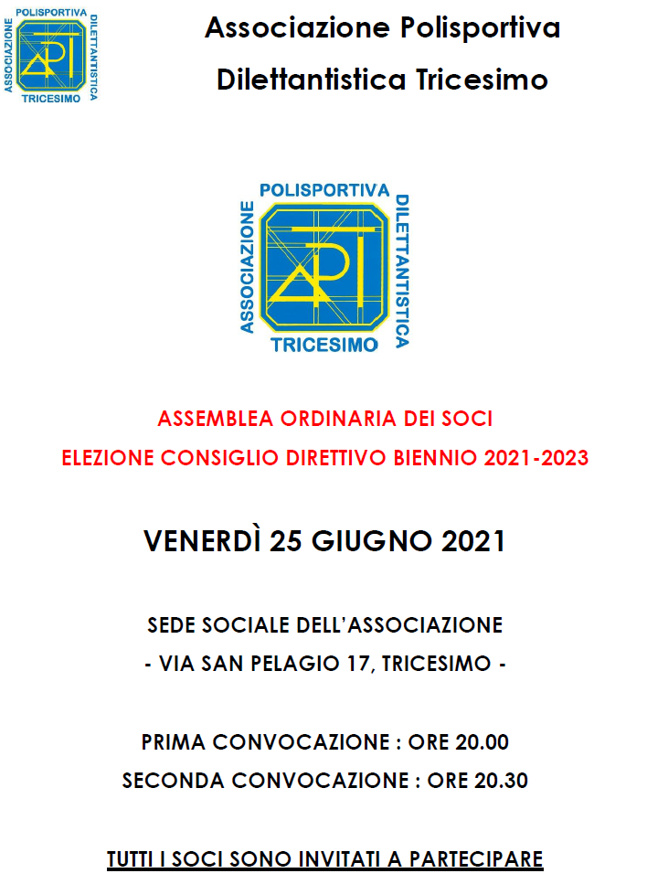 ASSEMBLEA ORDINARIA - 25 GIUGNO 2021