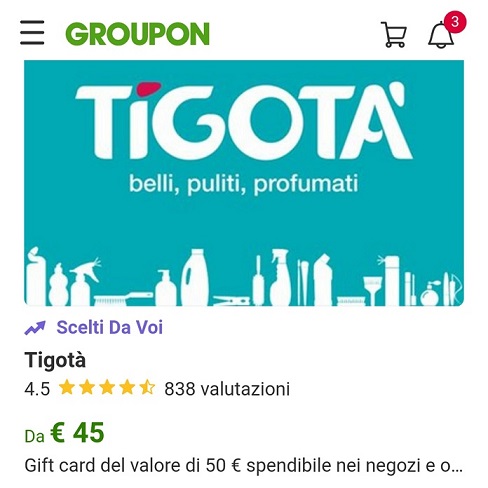 Groupon - Card Tigotà