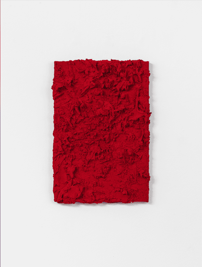 (Permanent red), 2021, Mixed media on linen, 60 x 40 x 5 cm