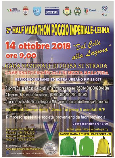 Mancano pochi giorni alla Poggio Imperiale-Lesina Half Marathon 2018!