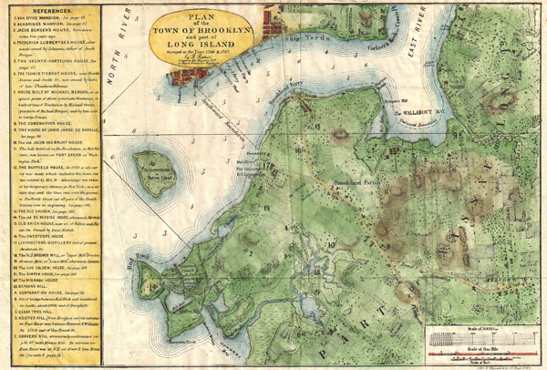 Piano della città di Brooklyn e parte di Long Island, disegno di Samuel Edward Stiles del 1867