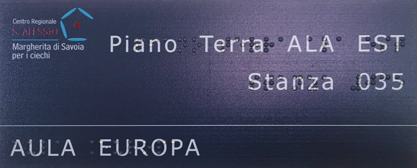 Targhe Braille di indicazione - Centro Regionale S. Alessio per ciechi - Roma