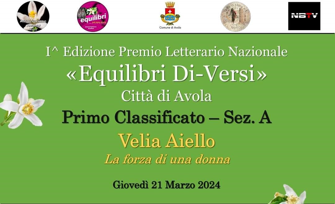 In Sicilia  due prestigiosi premi alla poetessa Velia Aiello