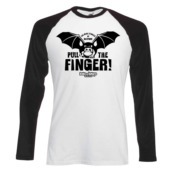 T-shirt Bicolore Manica lunga Batpork "Pull the finger"