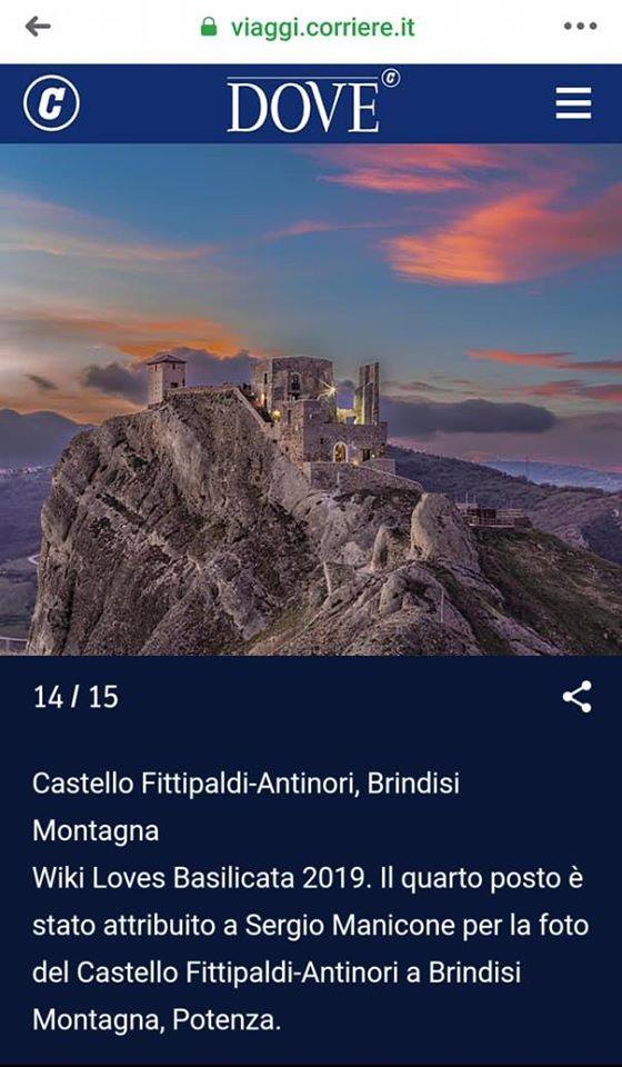 Gli scatti di Wiki Loves Basilicata sul sito di DOVE Corriere della sera -  17 dicembre 2019