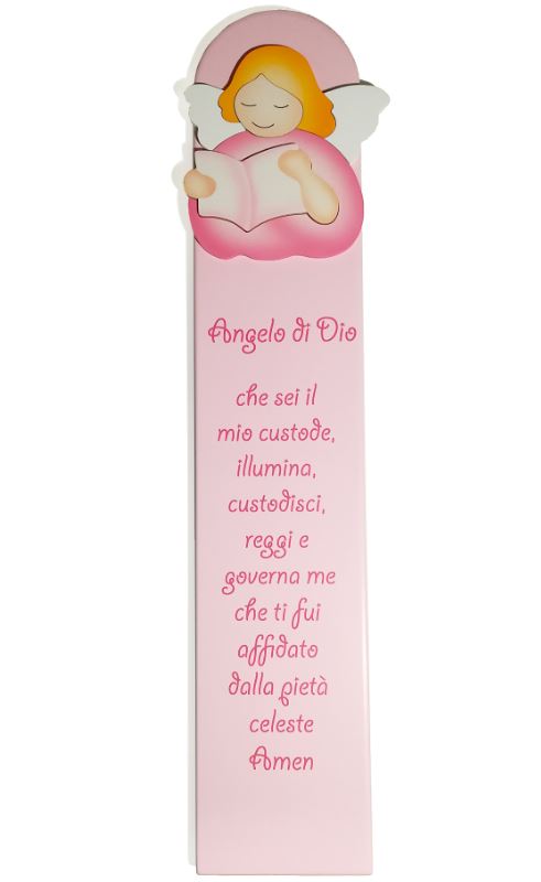 ANGELO DI DIO - Angelo che legge rosa - pala grande rosa (12X60x1,5) cod.60000317